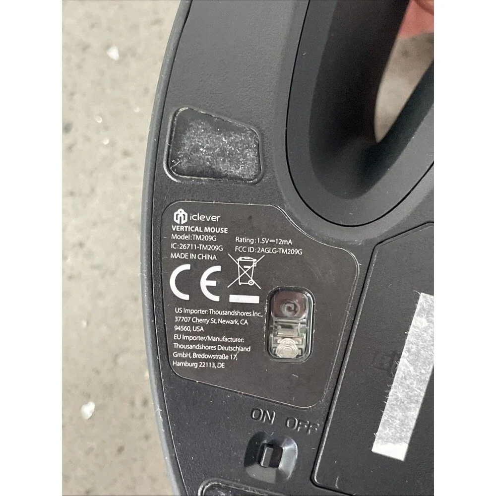 iClever Ergonomic Vertical Mouse TM209G With USB Dongle TESTED WORKING